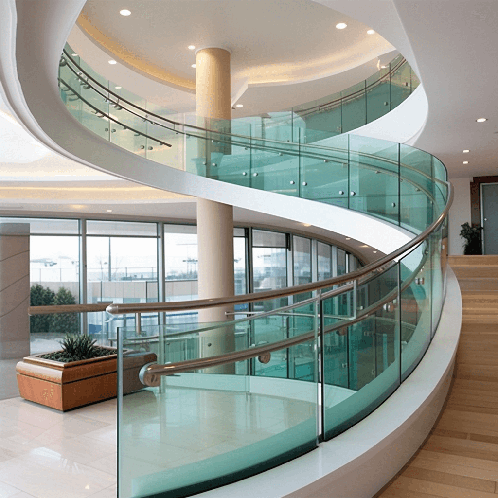 curved glass railing design kelowna