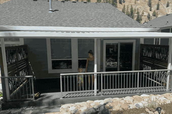 Four real aluminum patio cover installs across Kelowna and West Kelowna